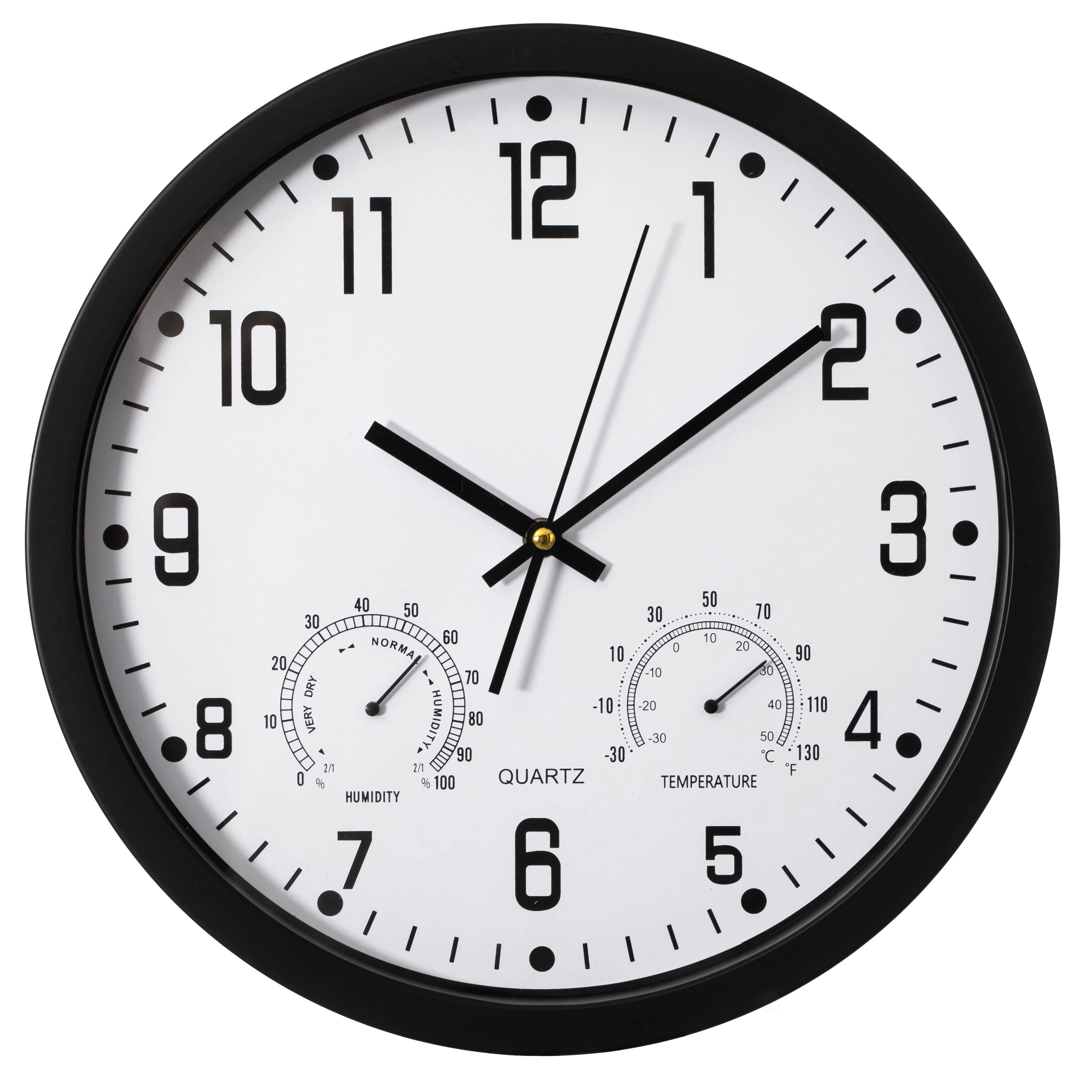 インテリア時計 onulife Temperature and humidity clock Ebern Designs 14-inch Non-ticking Quartz Wall Clock With